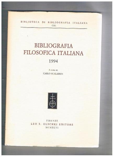 Bibliografia filosofica italiana 1994.