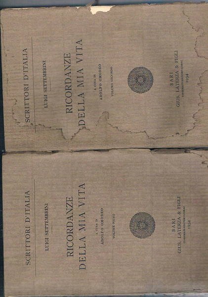 Ricordanze della mia vita. A cura di Adolfo Omodeo. Volume …