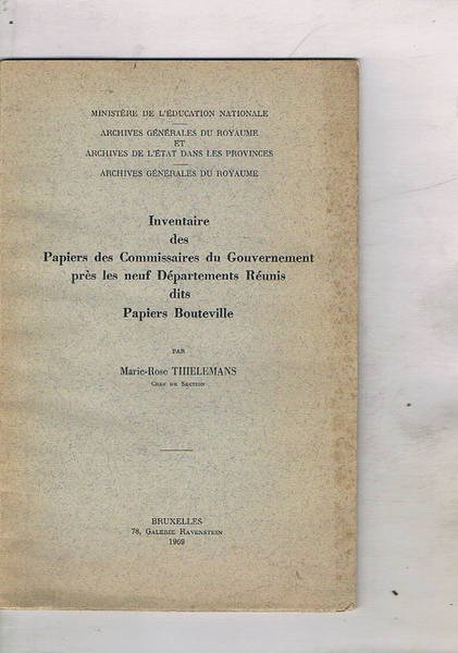 Inventaire des Papiers de Commissaires du Gouvernement près les neuf …