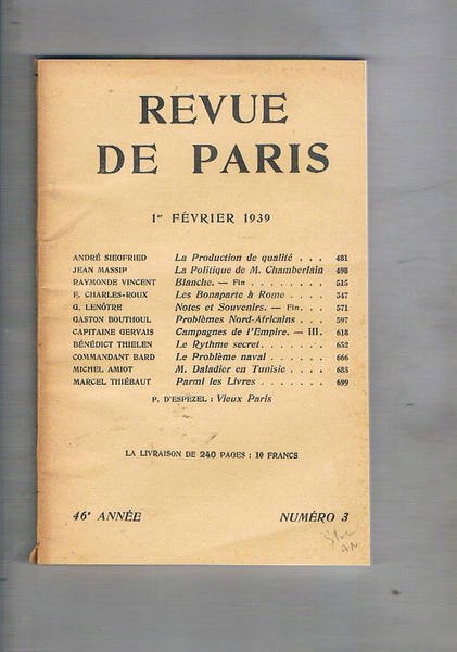 Revue de Paris. Quindicinale, disponiamo del mese di gennaio, febbraio, …