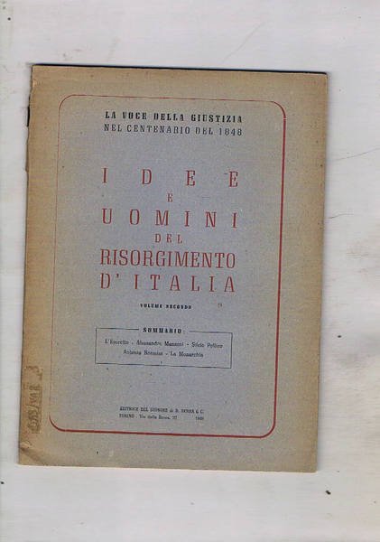 Idee e uomini del risorgimento d'Italia vol. II°: l'esercito, Alessandro …