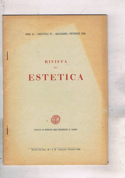 Per l'interpretazione del "Sublime". Estratto dalla riv. di stetica.