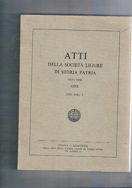 Atti della società ligure di storia patria, nuova serie, vol. …