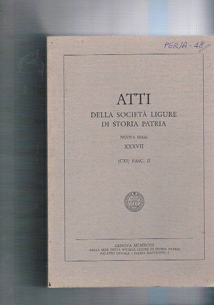Atti della società ligure di storia patria, nuova serie, vol. …