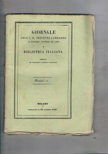 Giornale dell'I. R. Istituto lombardo di scienze, lettere ed arti …