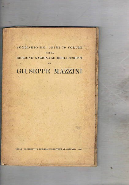 Sommario dei primi 70 volumi della edizione nazionale degli scritti …