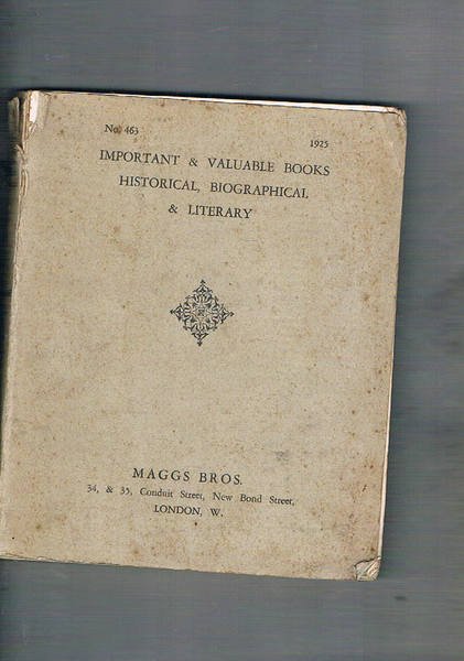 Important & valuble books historical, biographical & literary. Catalogo n° …