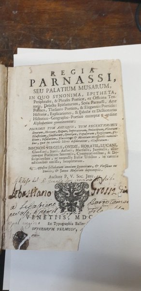 Regia Parnassi, seu palatium musarum, in quo synonima ephiteta….