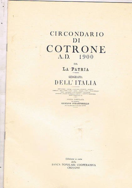 Circondario di Crotone A. D. 1900. Estratto da la patria …