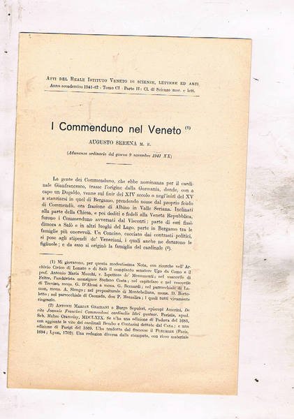 I Commenduno nel Veneto. Estratto dagli atti del Reale Istit. …