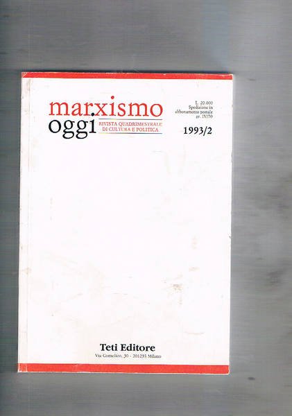 Marxismo oggi quadrimestrale di cultura politica. n° 2 del 1993. … | Immagine principale