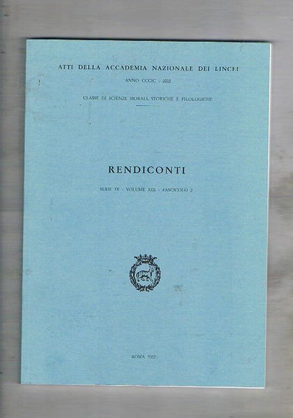 Rendiconti dell'accademia naz. dei Lincei serie IX vol. XIII fasc. …