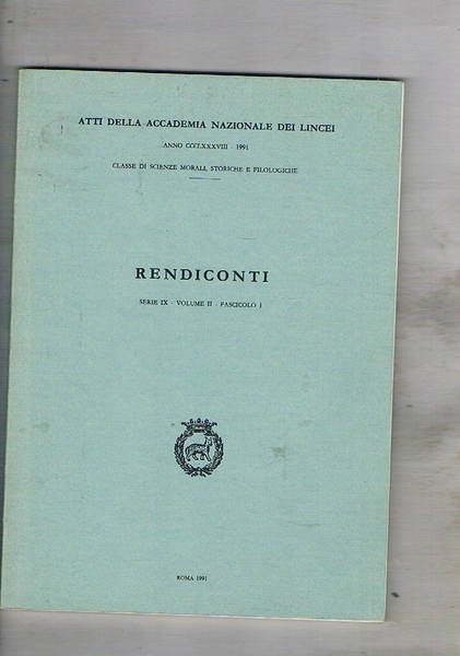 Rendiconti dell'accademia naz. dei Lincei serie IX vol. II fasc. …
