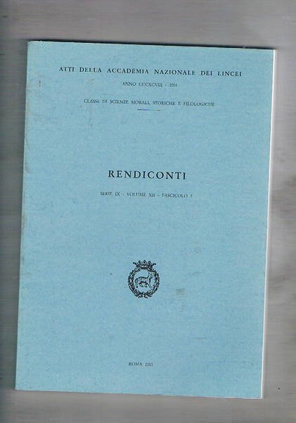 Rendiconti dell'accademia naz. dei Lincei serie IX vol. XII fasc. …