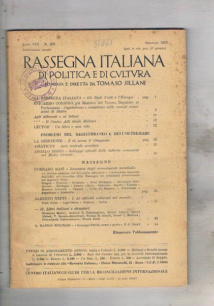 Rassegna italiana, mensile di politica letteraria e artistica. annata completa …
