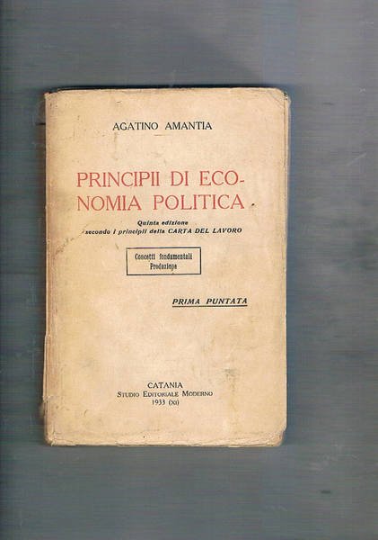 Principii di economia politica. Secondo i principi della carta del …