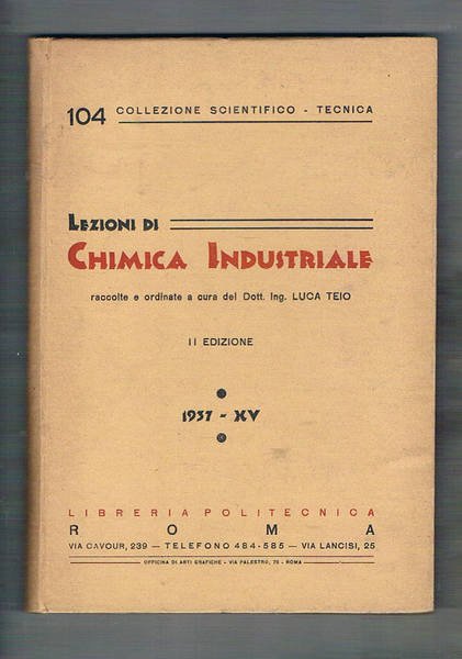 Lezioni di chimica industriale. Dispensa universitaria.