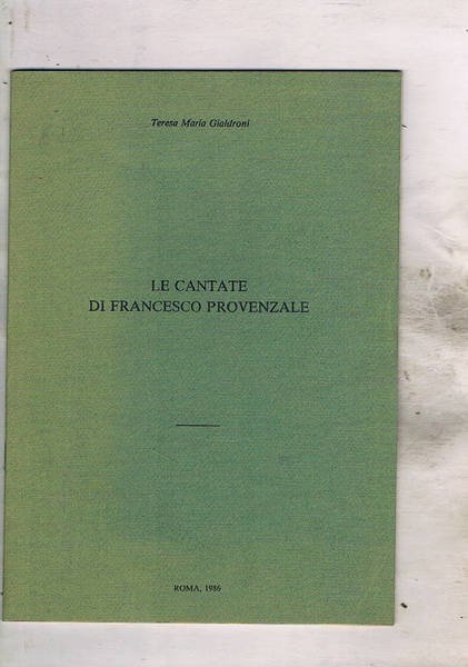 le cantate di Francesco Provenzale.