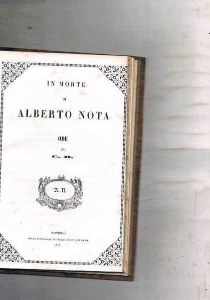In morte di Alberto Nota ode.