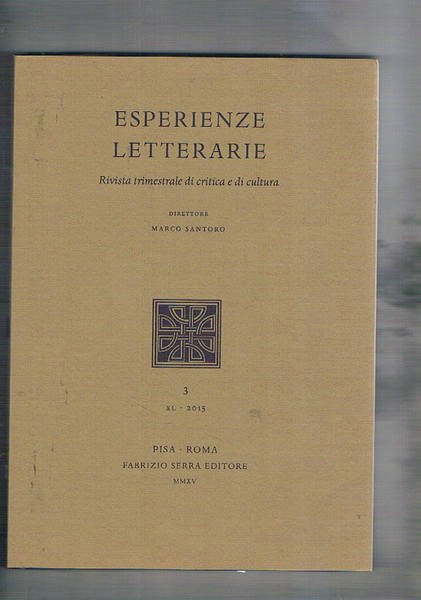 Esperienze letterarie, rivista trimestrale di critica e cultura n° 3 …