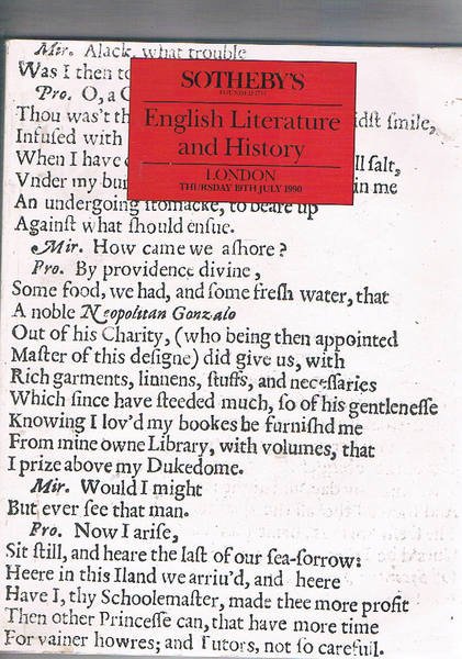 English Literature and History including Books from the Library of …