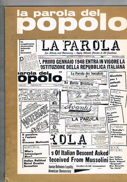 La parola del popolo. Numero commemoriarivo nov-dic. 1978. Contiene prevalentemente …