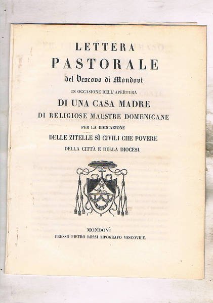 Lettera pastorale in occasione dell'apertura di una casa madre di …