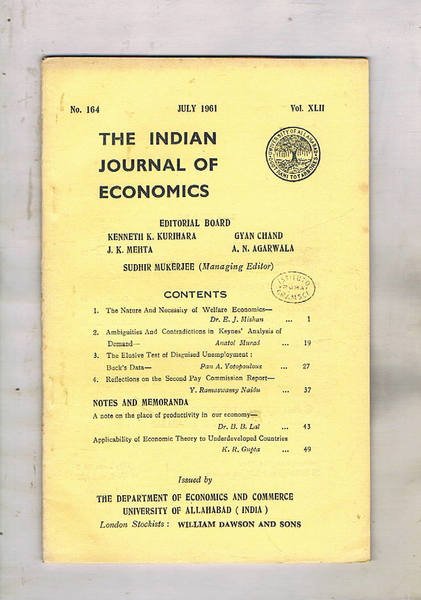 The indian journal of economics (trimestrale). vol. XLII in 4 …