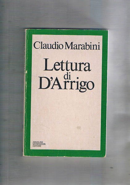 Lettura di D'Arrigo. Prima edizione.