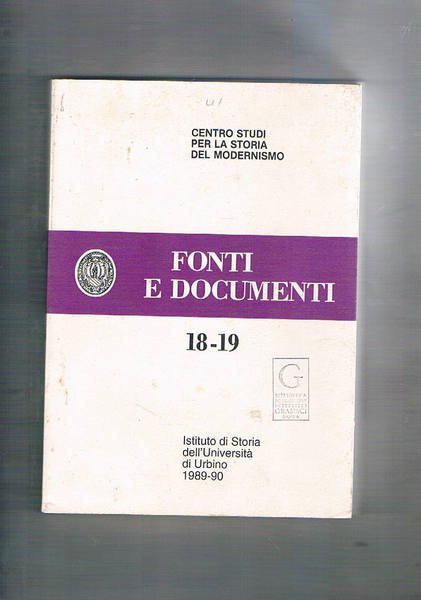 Font i e documenti n° 18-19 1989-90 del centro studi …