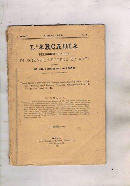 L'Arcadia periodico mensile di scienze, lettere ed arti disponiamo del …