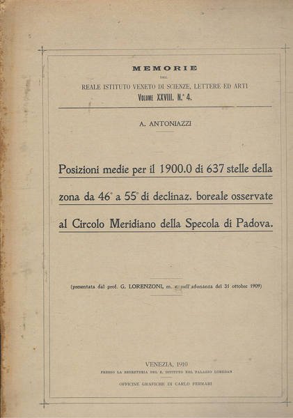Posizioni media per il 1900.0 di 637 stelle zona da … | Immagine principale