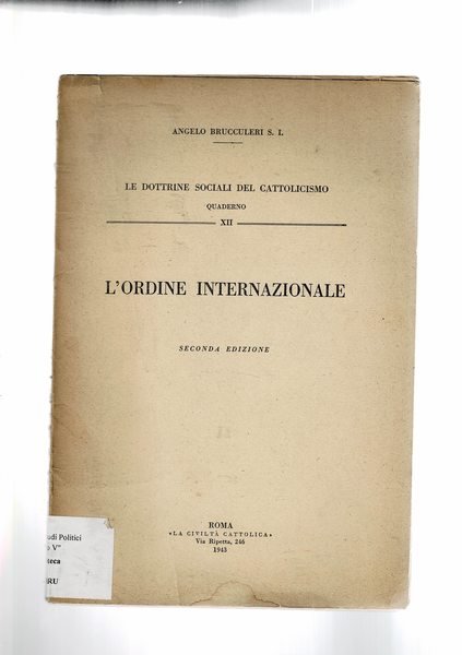 L'ordine internaziale. 2aediz.