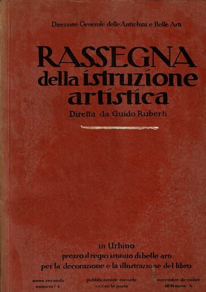 Rassegna della istruzione artistica anno 2° n° 7-8. Ferruccio Ferruzzi … | Immagine principale