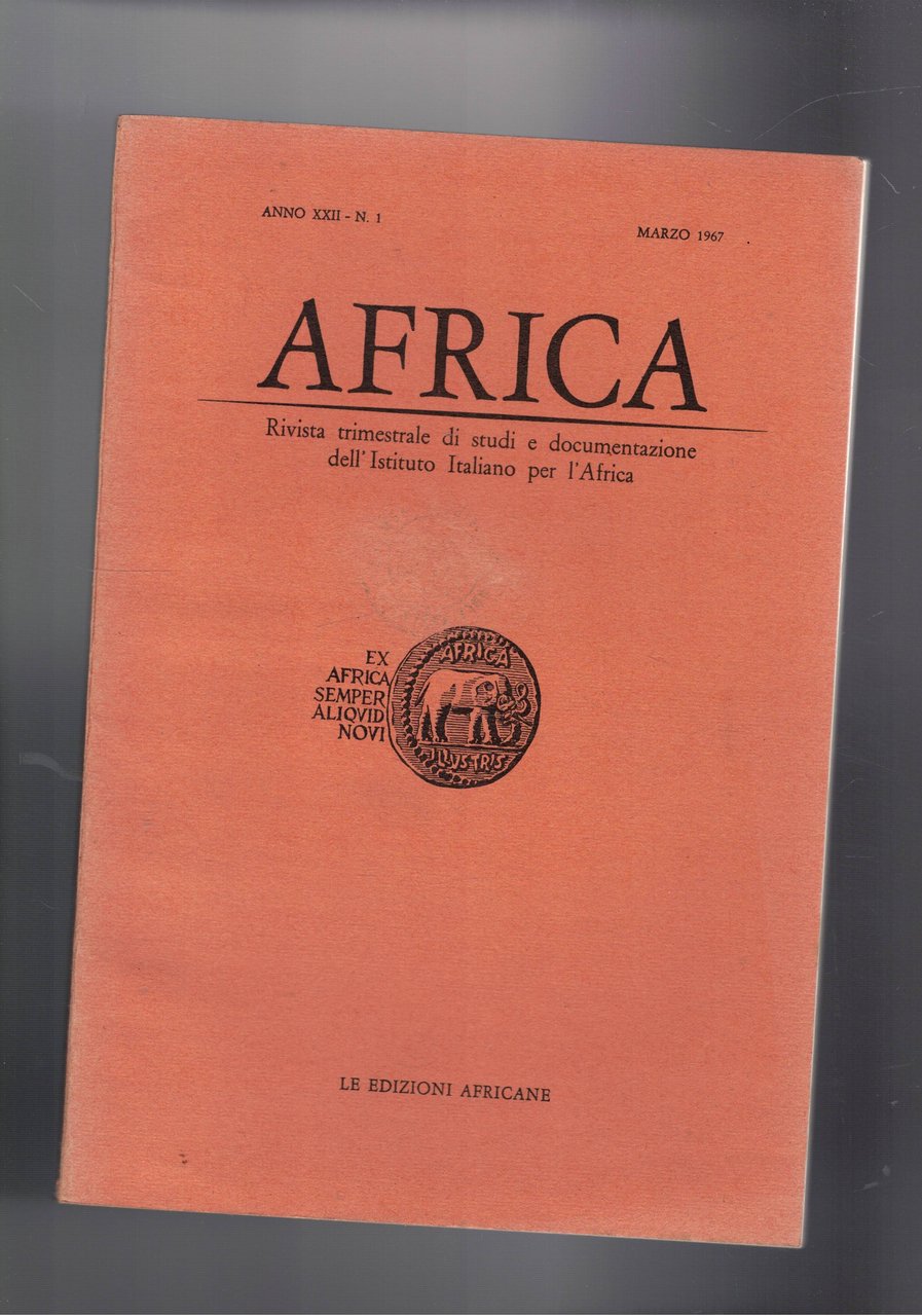Africa. Rivista trimestrale di studi e documentazione dell'istituto Italo-Africano. Disponiamo …