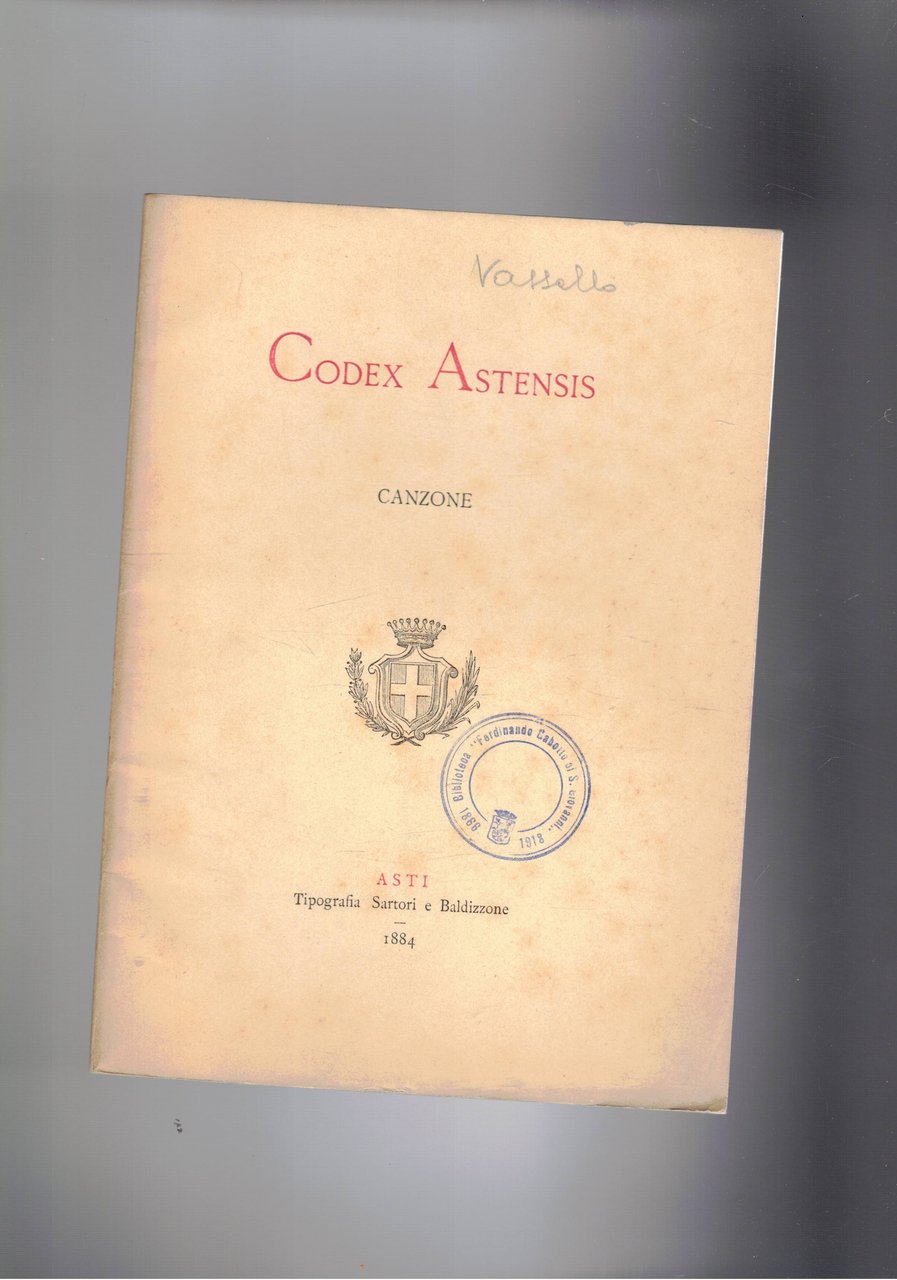 Codex Astensis canzone.