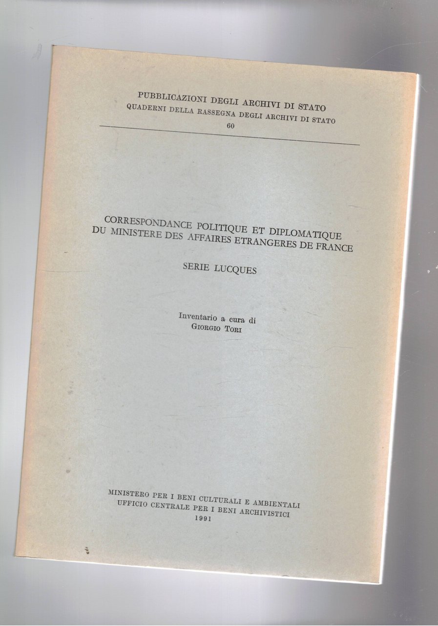 Correspondance politique et diplomatique du ministere des affaires etrangeres de …