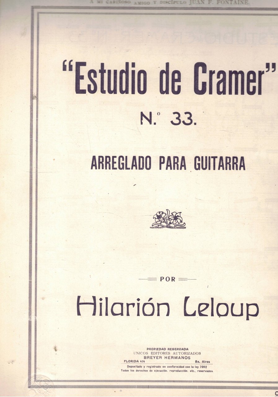 Estudiosa de Cramer n° 33 arreglado para guitarra.