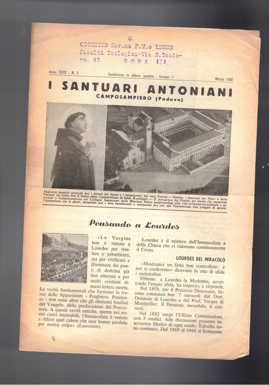 I Santuari Antoniani (Camposaperio (padova). Periodico mensile. Disponiamo di 68 …