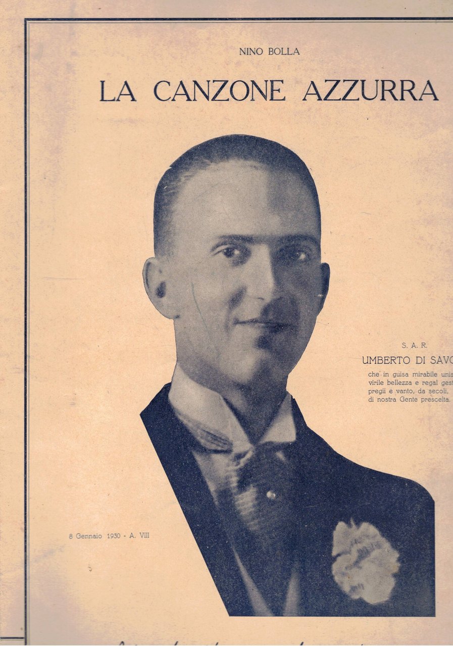 La canzone azzurra. Solo testo. Suppelmento al n° 8 di …