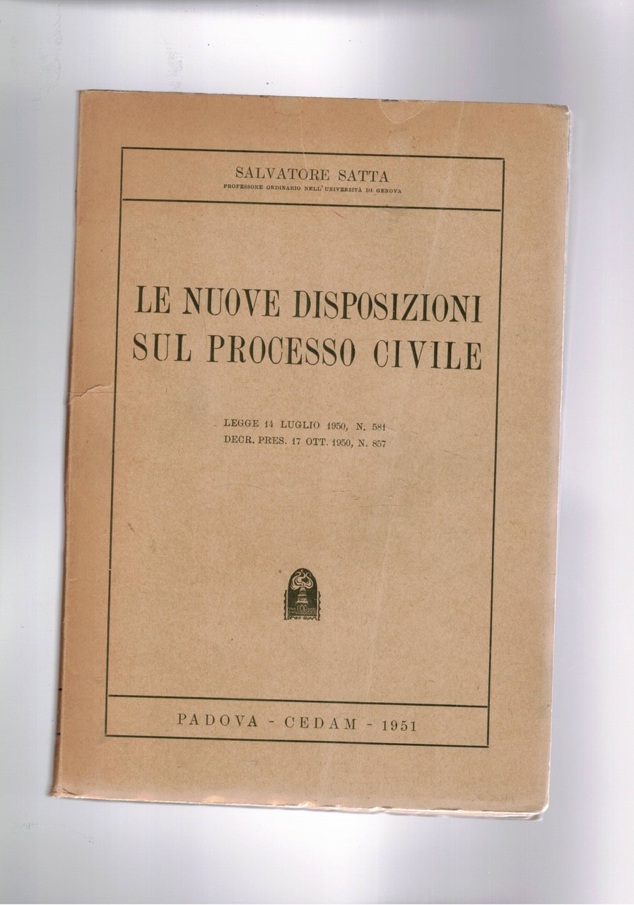 Le nuove disposizioni sul processo civile. Legge 13 lug. 1950 … | Immagine principale
