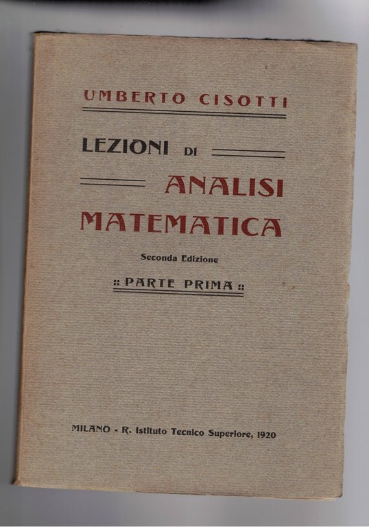 Lezioni di analisi matematica. Parte I-II. seconda edizione.