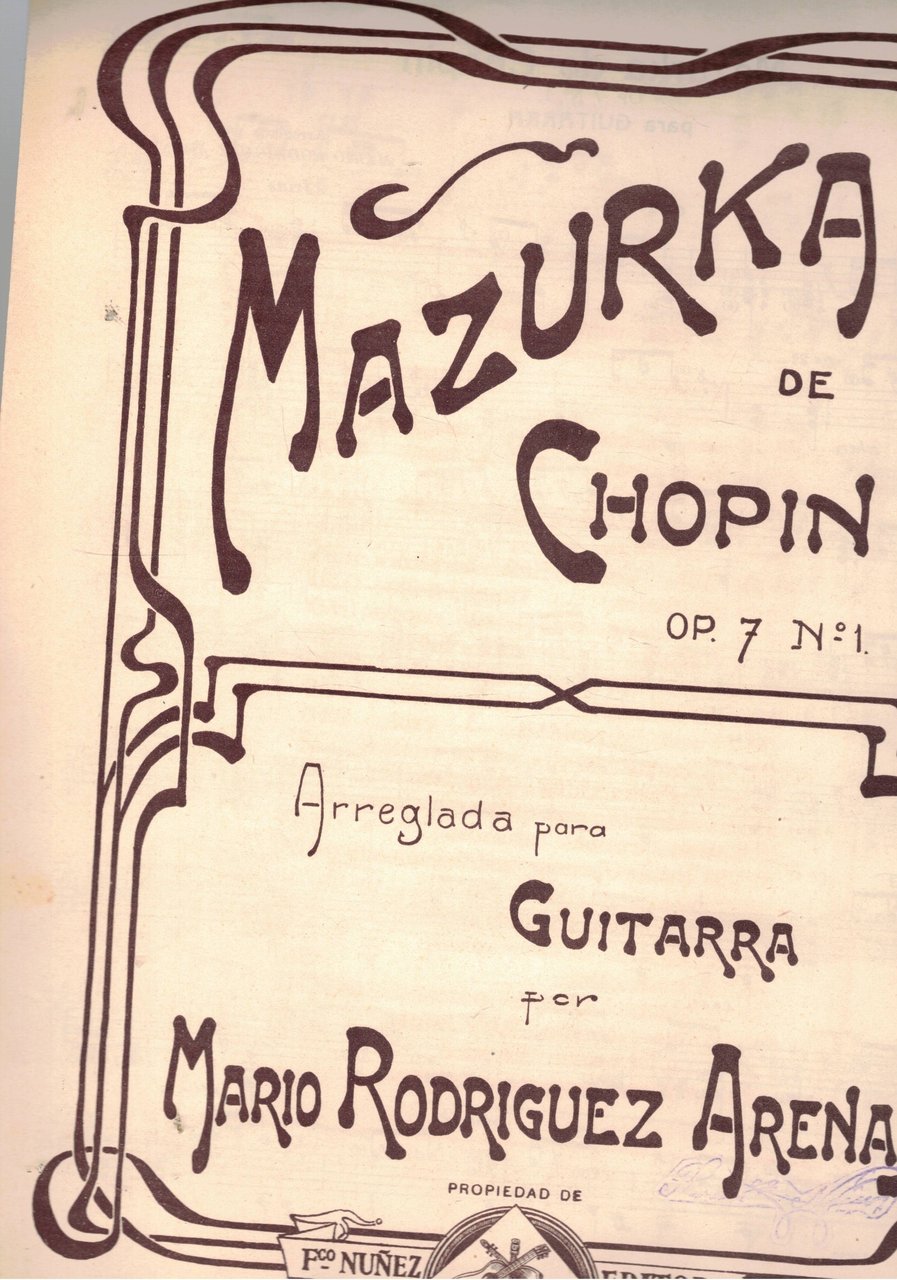Mazurka op. 7 n° 1. Arreglada para guitarra por Mario …