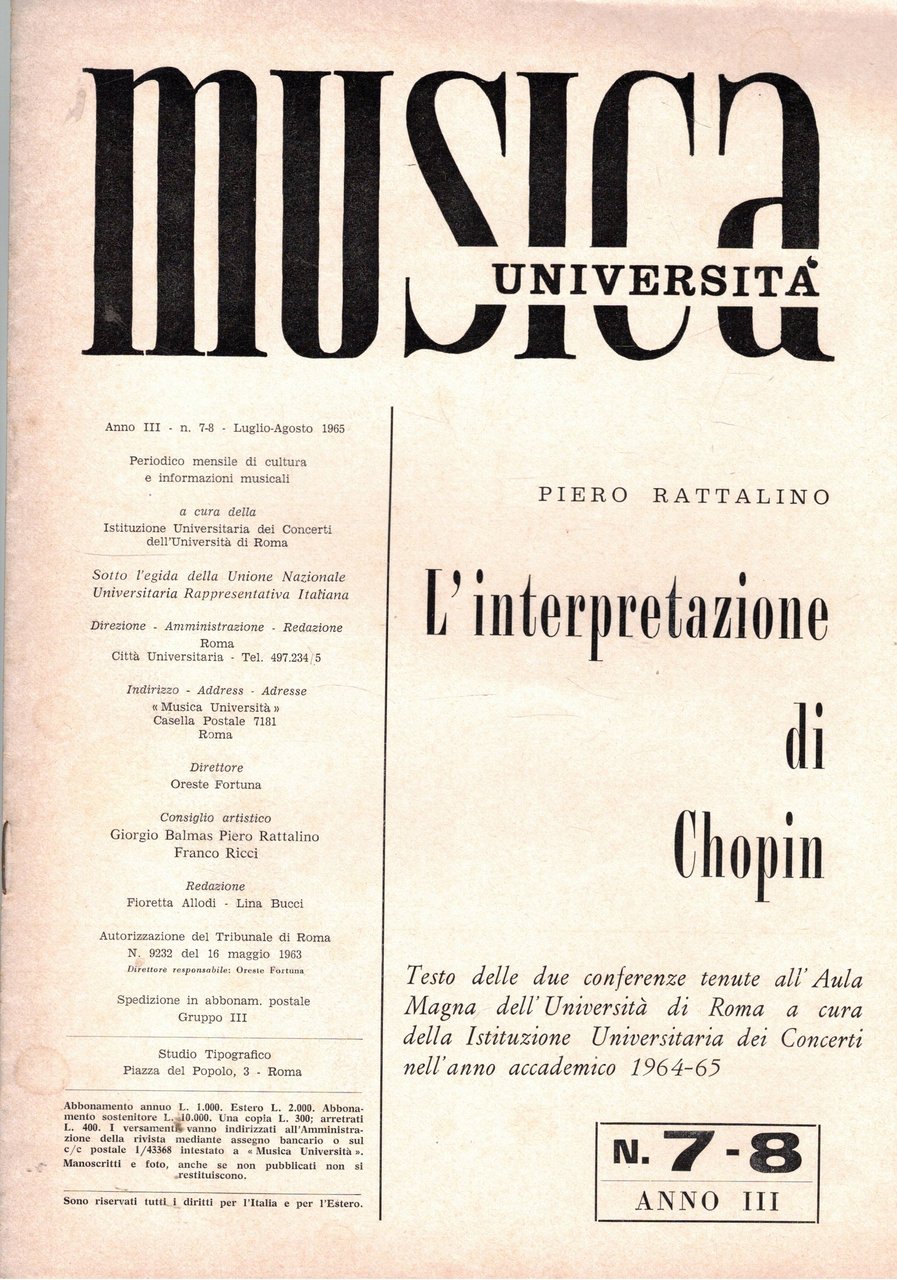 Musica Università, periodico a cura della università dei concerti dell'univ. …