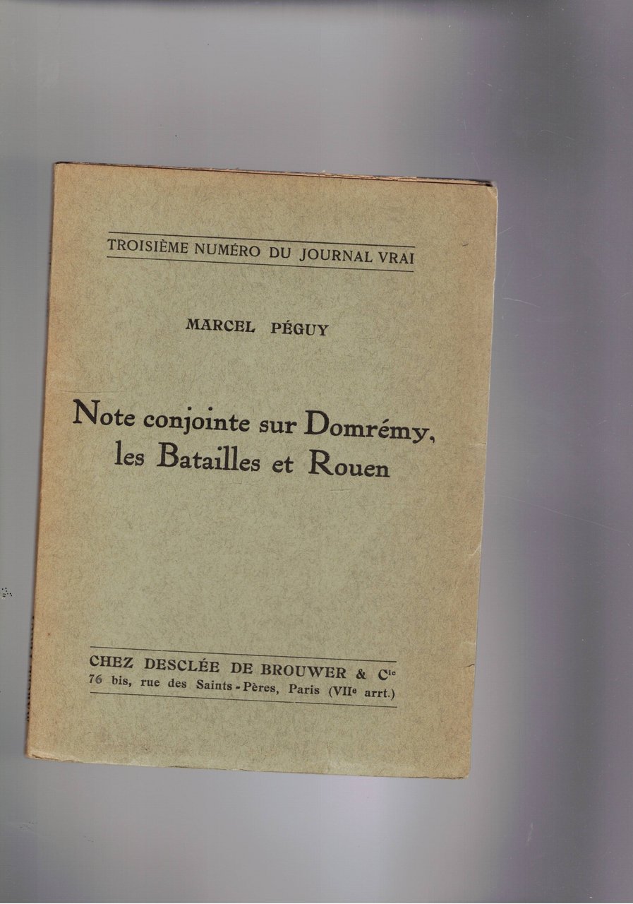 Note conjointe sur Bomremy, les Batailles et Rouen.