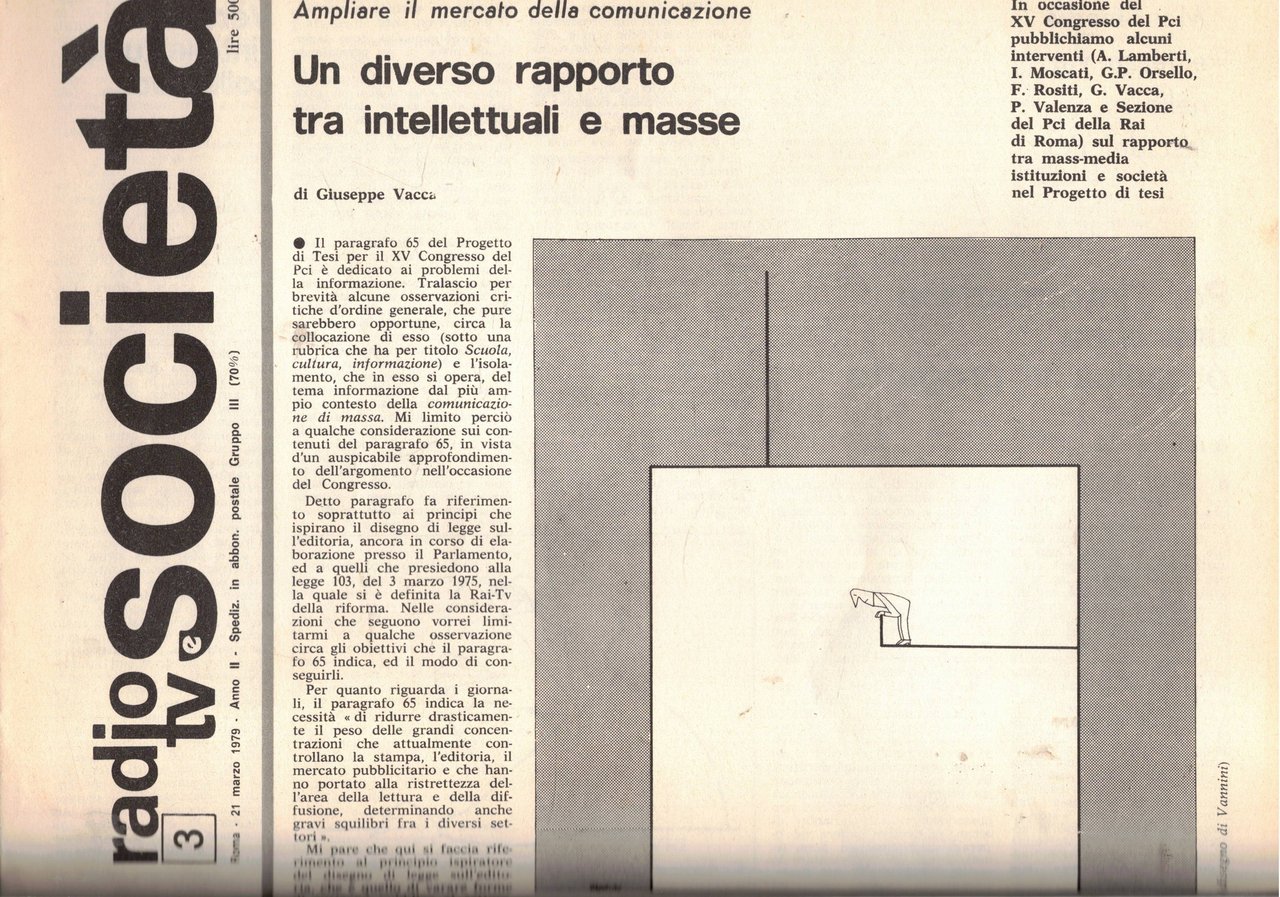 Radio TV e società, periodico mensile, disponiamo dell'anno 1979 mancante …