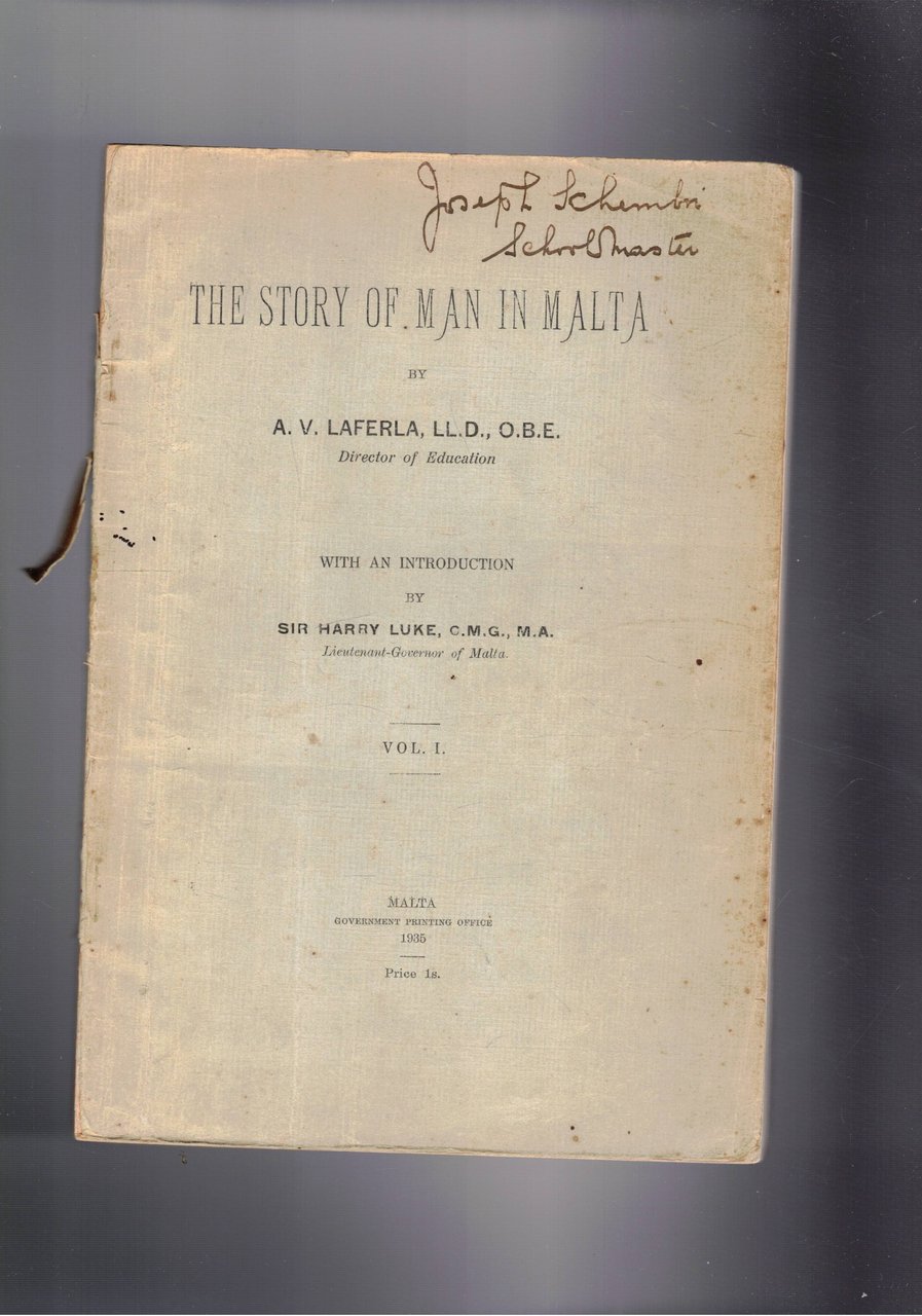 The story of a man in Malta. Solo vol. I° …