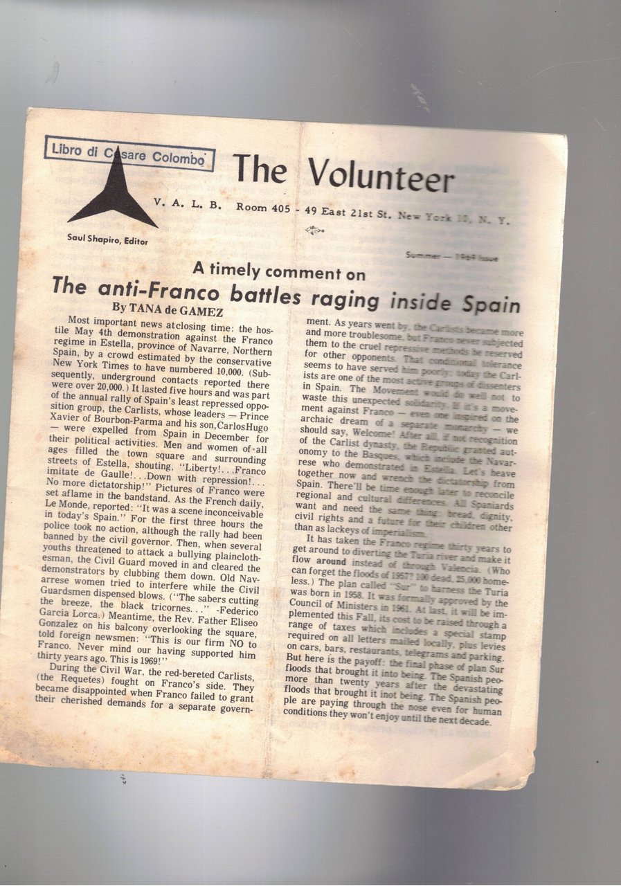 The Volunteer n° del 10 June 1969.