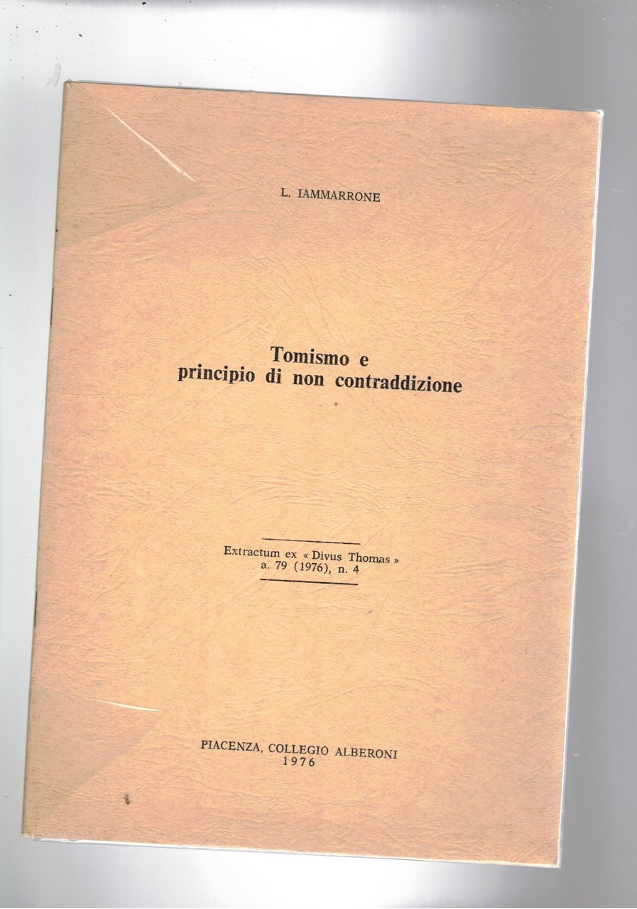 Tomismo e principio di non contraddizione. Estratto.