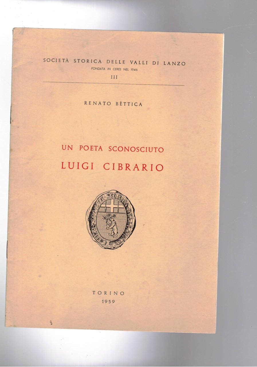 Un poeta sconosciuto Luigi Cibrario.